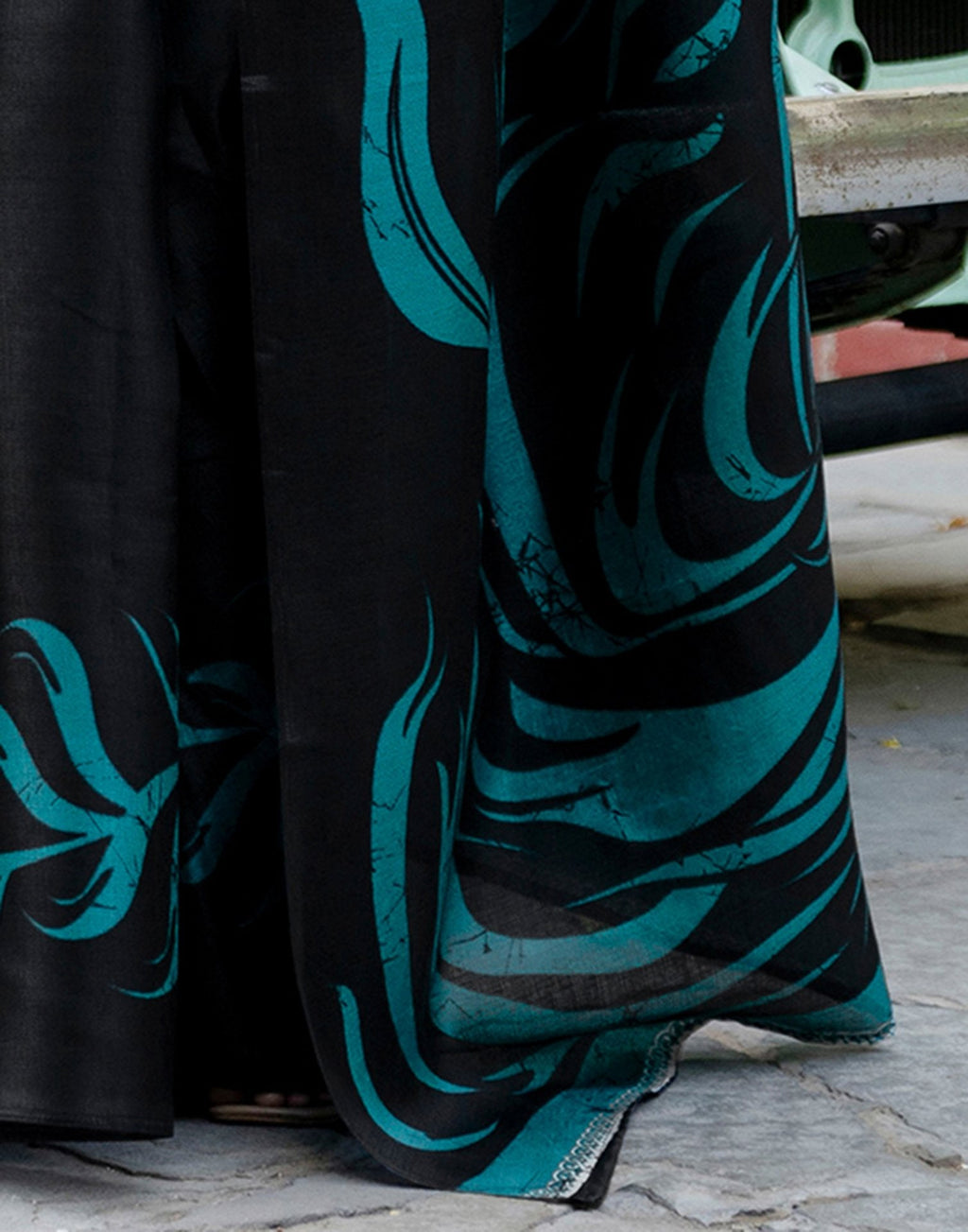 Black Khadi Printed Saree