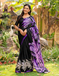 Black Khadi Printed Saree