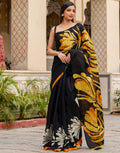 Black Khadi Printed Saree