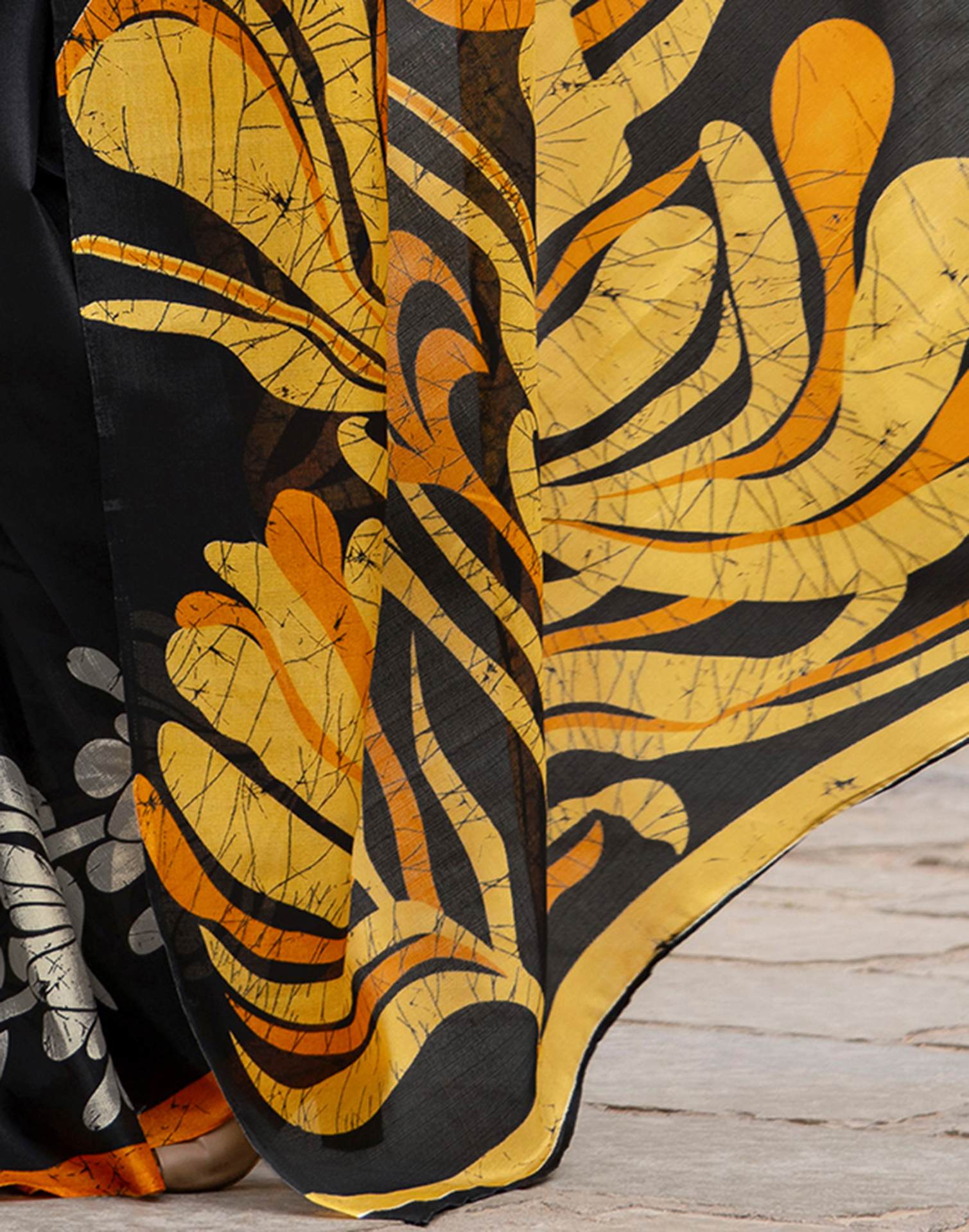 Black Khadi Printed Saree