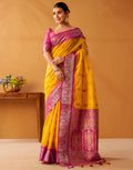 Yellow Silk Woven Kanjivaram Saree